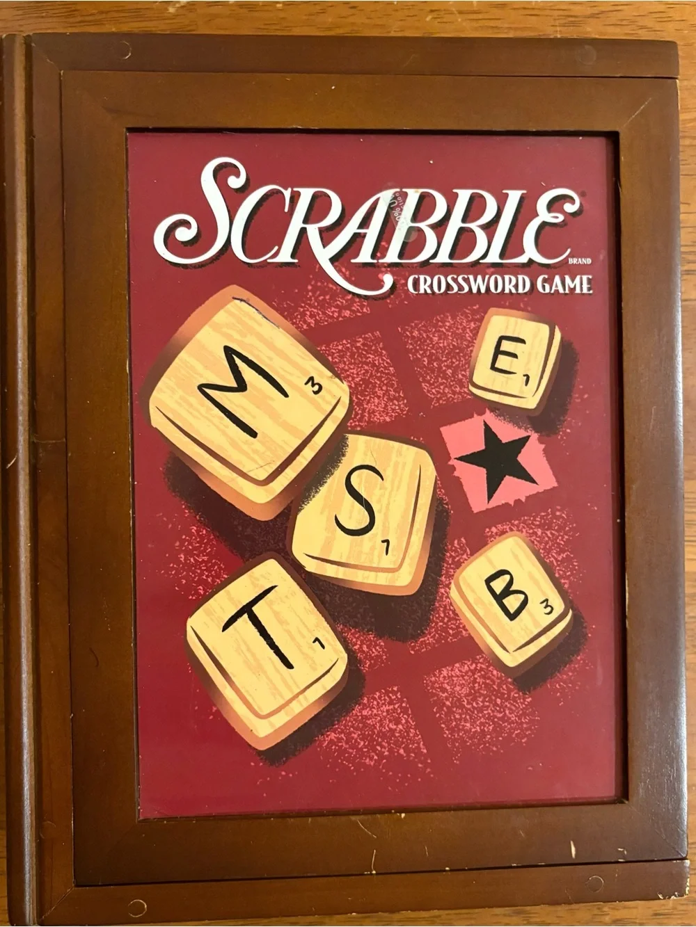 Scrabble Vintage Game Collection Bookshelf Edition Wooden Box Case 2005